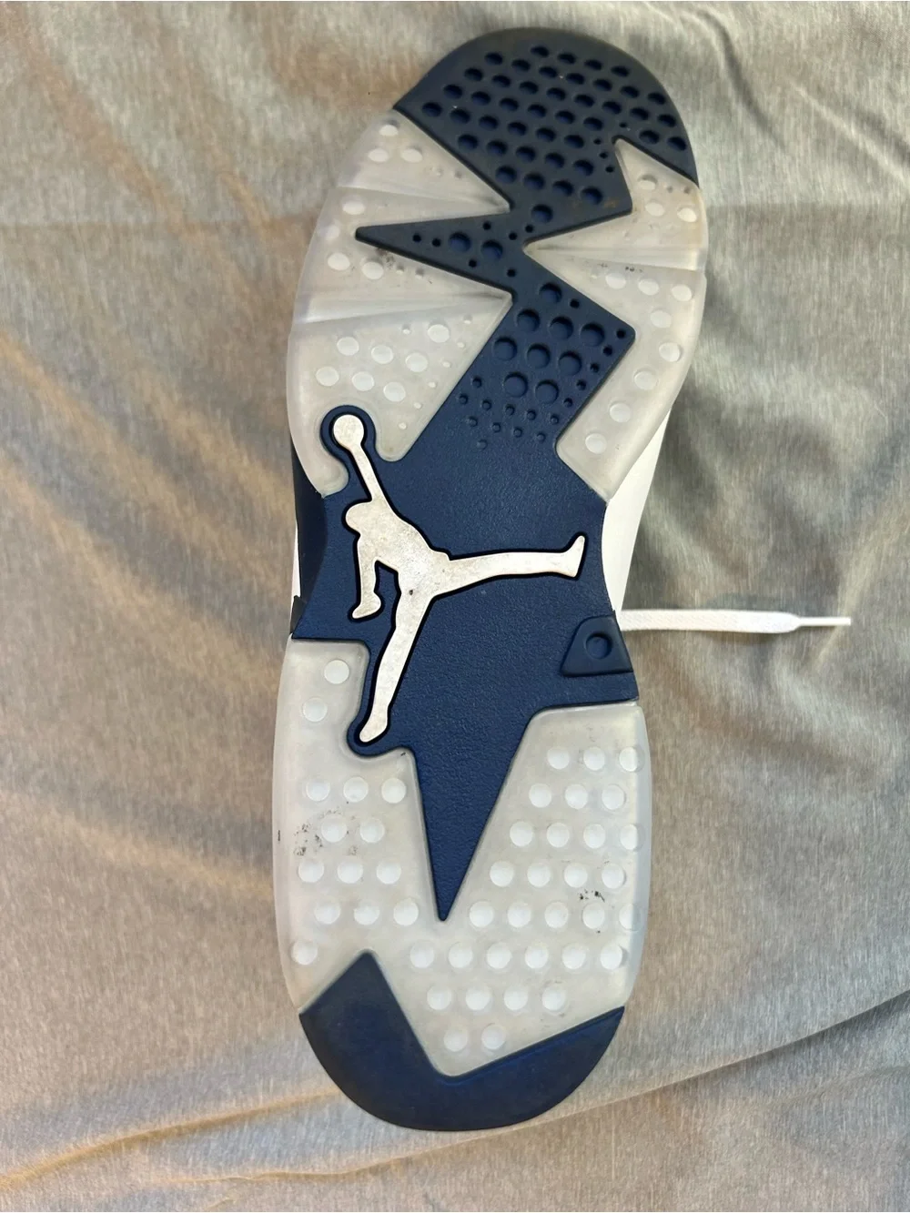 Jordan Men’s White and Navy High-Top Basketball Sneakers